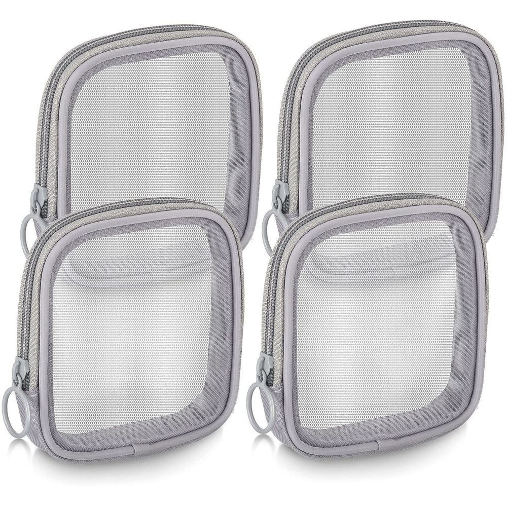 4 Pcs Mesh Makeup Bag Mesh Cosmetic Bag Travel Toiletry Pouch With Zipper Mini💚